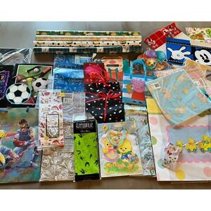 Huge Gift Wrap Lot Wrapping‎ Paper Bags Tissue Bows Bags Vintage Wrap Tools Mix